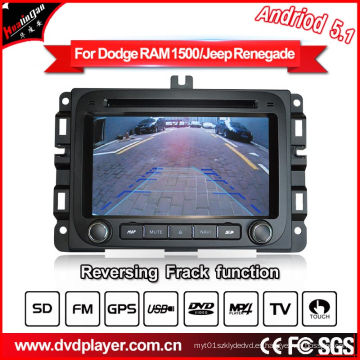 Android 5.1 / 1.6 GHz Car DVD GPS para Dodge RAM 1500 Car Audio Player con conexión WiFi Hualingan